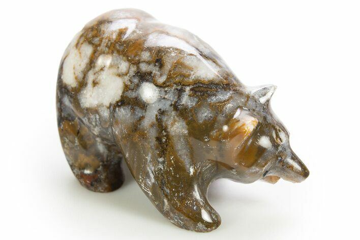 Realistic Polished Colorful Jasper/Agate Bear - India #308467